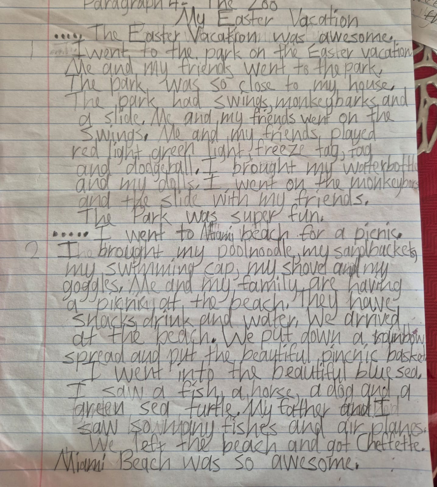 Sample student test paper